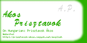 akos prisztavok business card