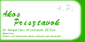 akos prisztavok business card